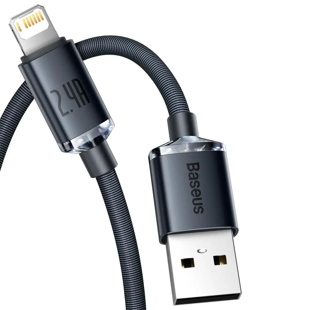 Кабель Baseus Crystal Shine Series швидка зарядка 1.2 м Чорний