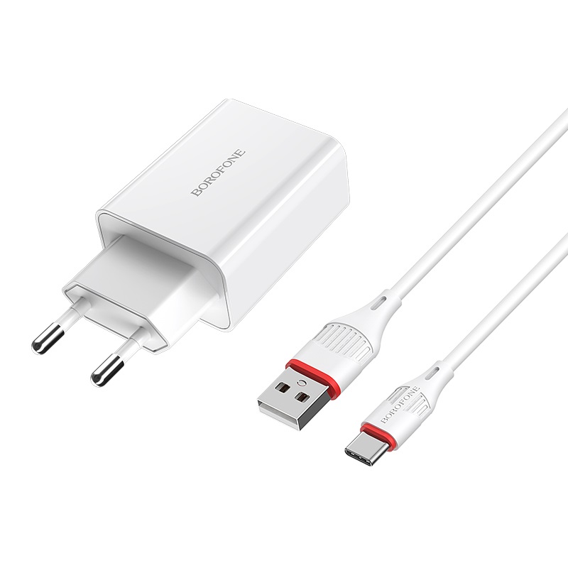 Мережевий зарядний пристрій BOROFONE BA21A Long journey 18W QC3.0 Білий