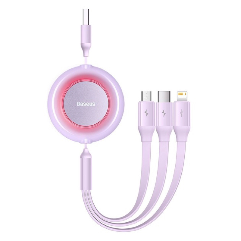 Кабель Baseus Bright Mirror 2 Series висувний 3-в-1 Фіолетовий