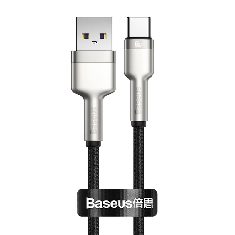 Кабель Baseus Cafule Series Metal Data Cable 66W 0.25м Чорний
