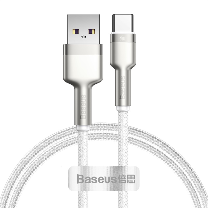 Кабель Baseus Cafule Series Metal Data Cable 66W 1м Білий