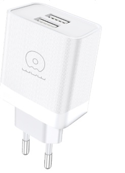 Мережевий зарядний пристрій WUW WUW-C222 2 USB 2.4A Білий
