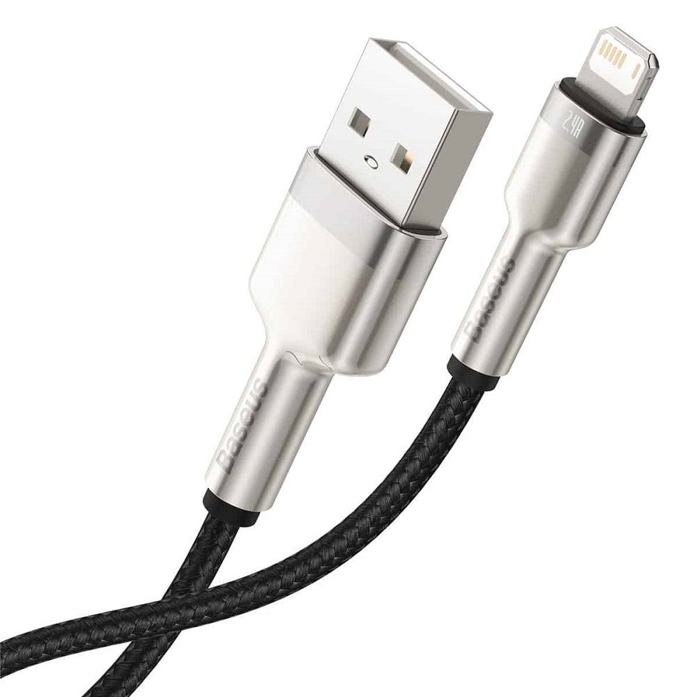 Кабель Baseus Cafule Series Metal Data Cable 2.4A 2м Чорний