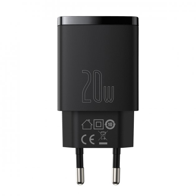 Мережевий зарядний пристрій Baseus Compact Quick Charger 20W Чорний