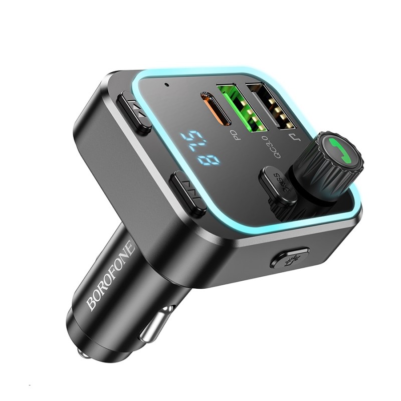 FM-модулятор BOROFONE BC53 Highway PD20W+QC3.0 Black