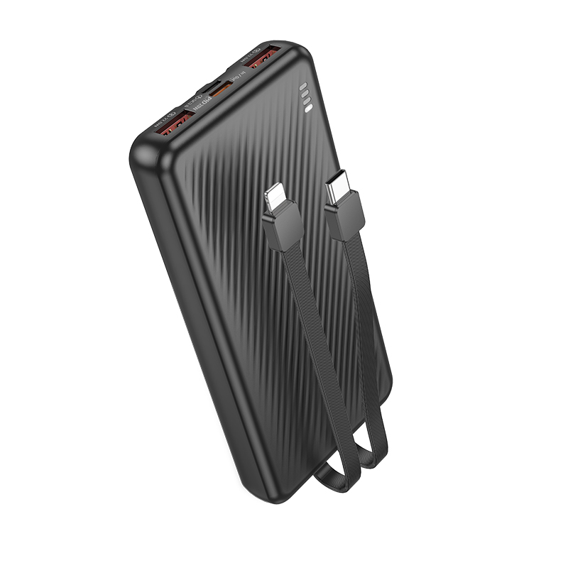 Зовнішній акумулятор BOROFONE BJ57 Graceful 10000mAh з кабелями Чорний