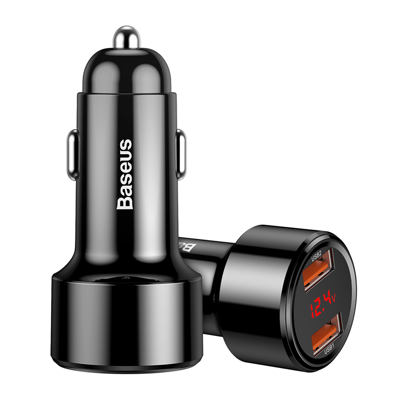 Автомобільний зарядний пристрій Baseus Magic Series 45W з дисплеєм Black