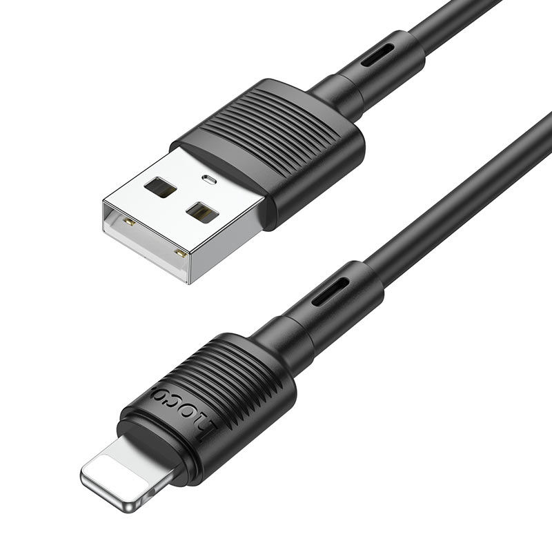 Кабель зарядний HOCO X83 Lightning 2.4A силіконовий Чорний