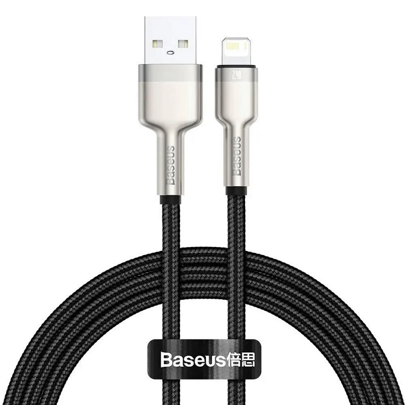 Кабель Baseus Cafule Series Metal Data Cable 2.4A 1м Чорний