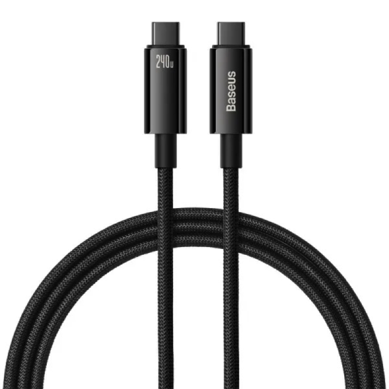 Кабель Baseus Tungsten Gold 240W Type-C to Type-C Black