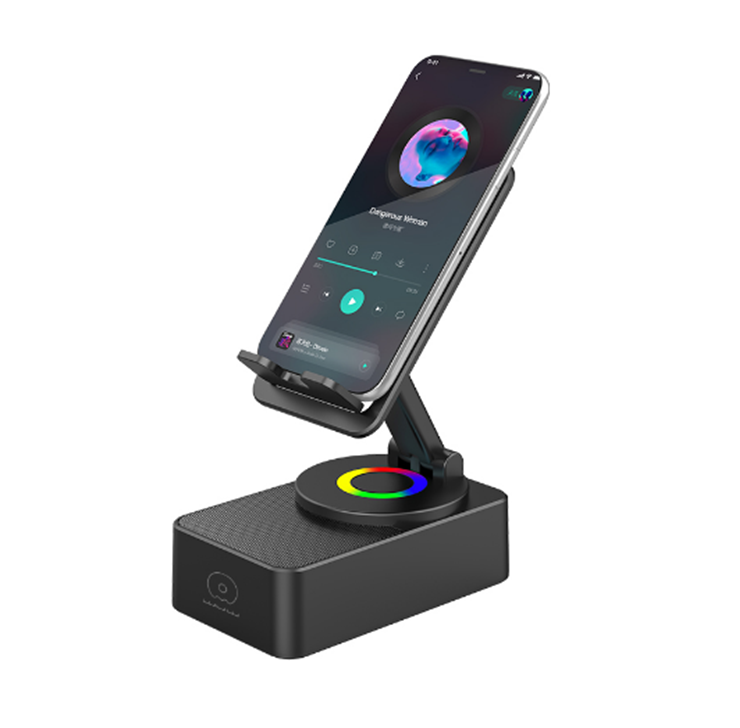 Портативна колонка WUW R190 з підставкою для телефону Black