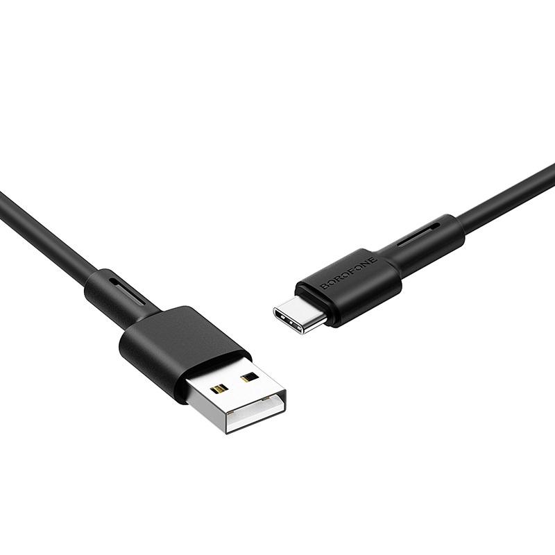Кабель USB BOROFONE BX31 Soft silicone 3A 1м Чорний
