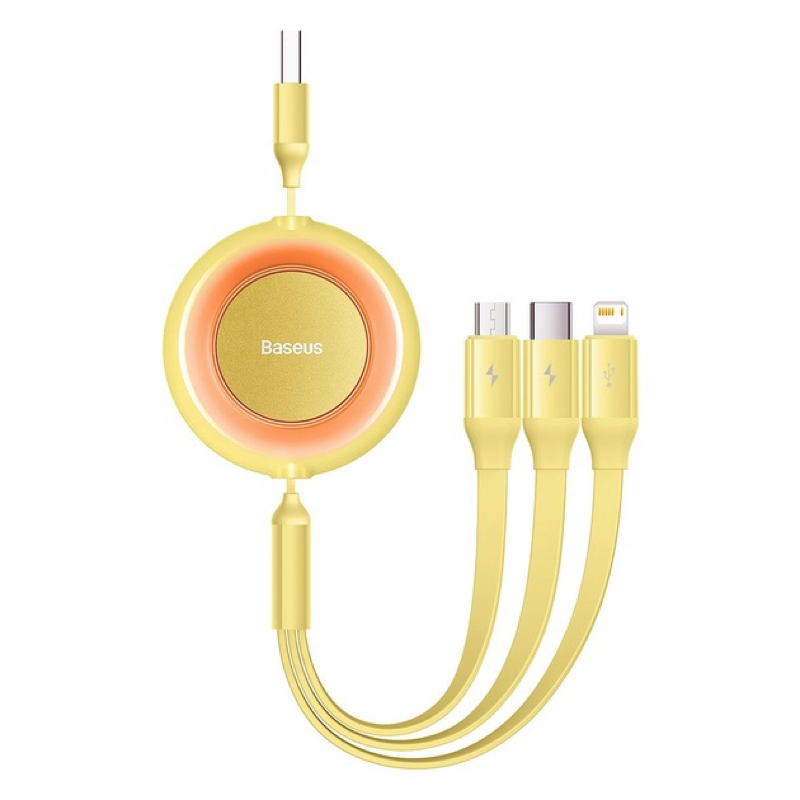 Кабель Baseus Bright Mirror 2 Series Retractable 3-in-1 3.5A 1.1м жовтий