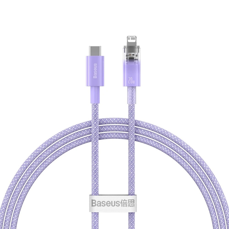 Кабель Baseus Explorer Type-C to Lightning 20W Фіолетовий