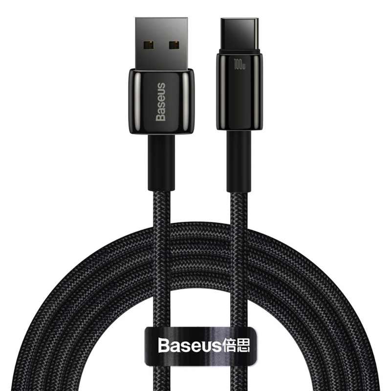 Кабель Baseus Tungsten Gold Fast Charging 100W Чорний