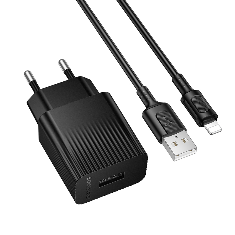 Мережевий зарядний пристрій BOROFONE BAS71A 2.1А Black