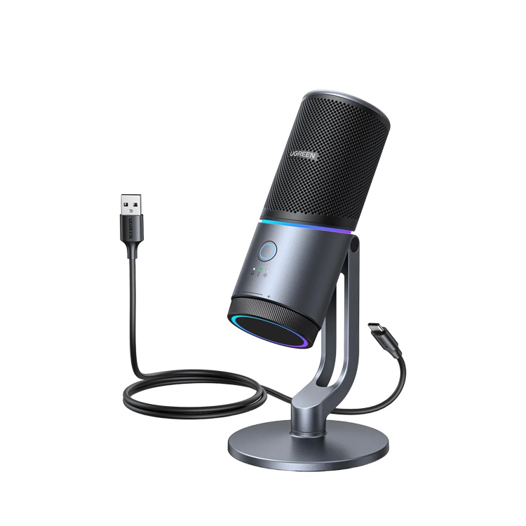 Настільний мікрофон UGREEN CM769 RGB 24-bit/96kHz Темно-сірий