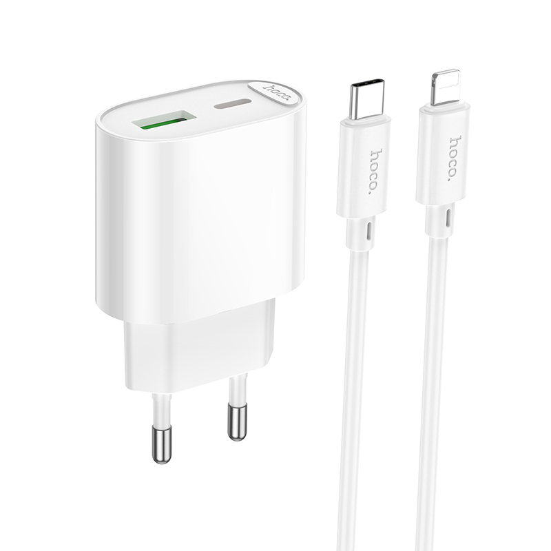 Мережевий зарядний пристрій HOCO C109A PD20W+QC3.0 White