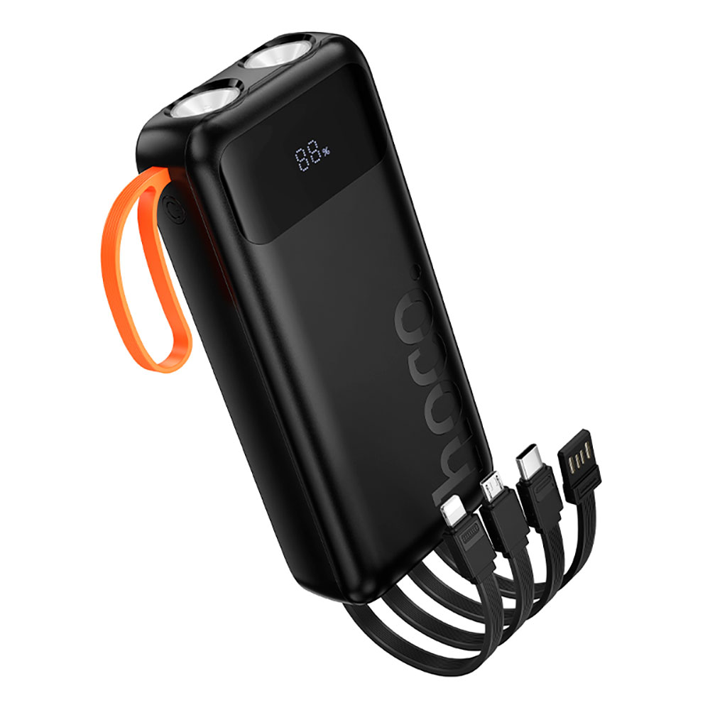 Зовнішній акумулятор HOCO J151A Spirit 20000mAh з кабелями Black