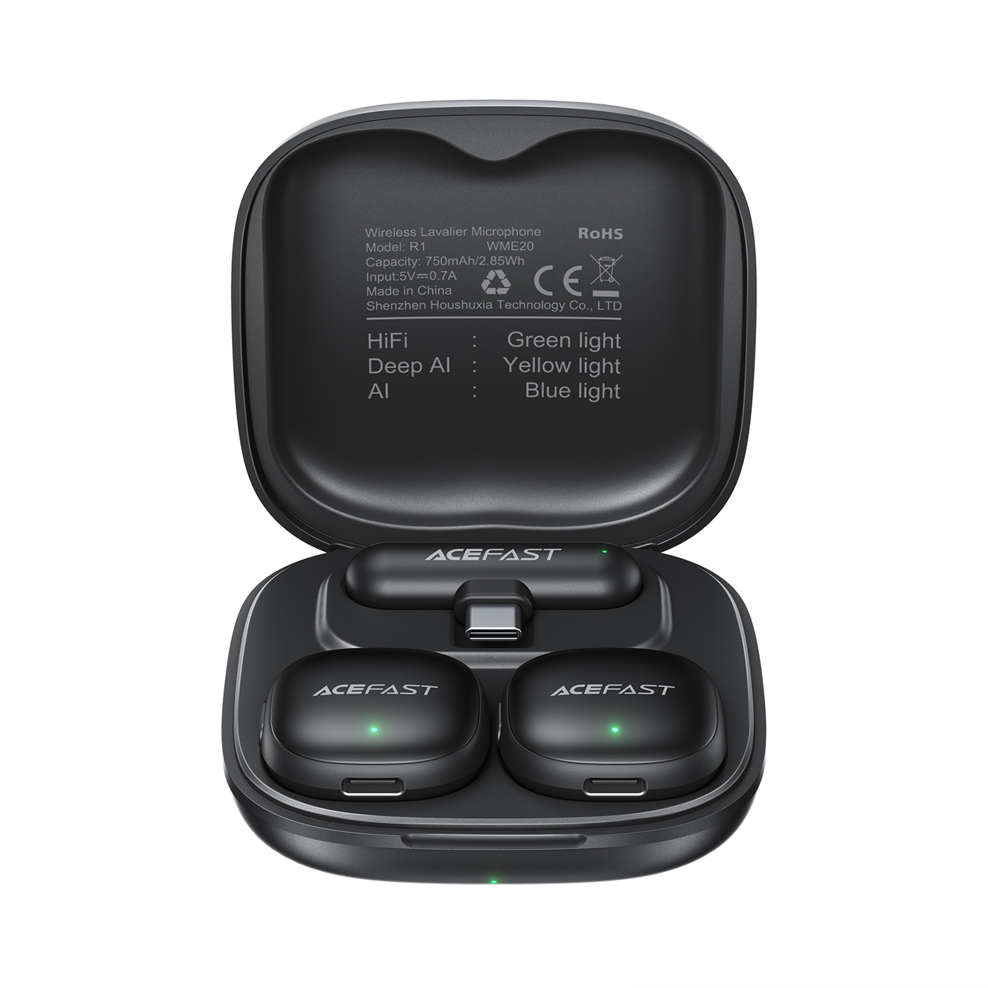 Бездротова мікрофонна система ACEFAST R1 Dual-Mic Type-C Black
