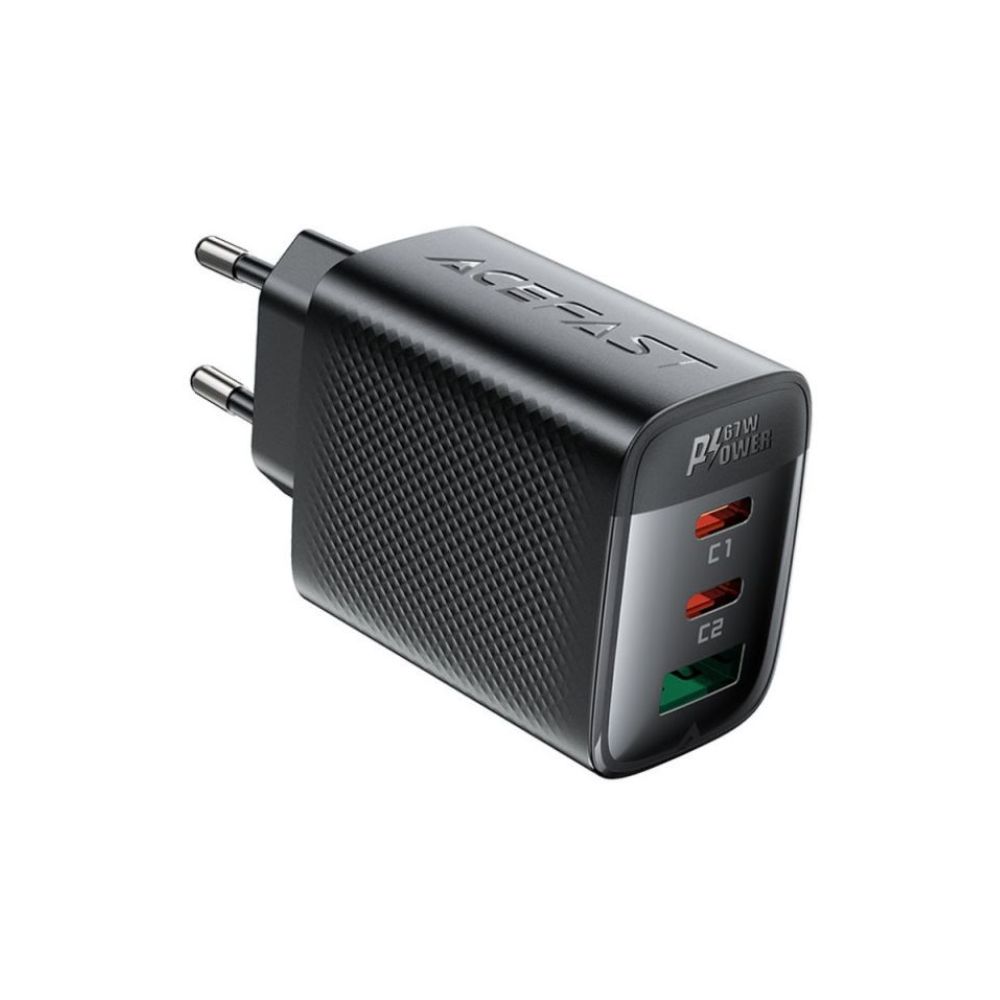 Мережевий зарядний пристрій ACEFAST A108 GaN 67W Black