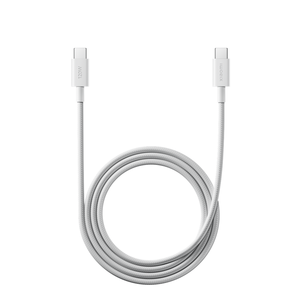 Кабель Xiaomi 6A Braided USB-C to USB-C 120W Білий
