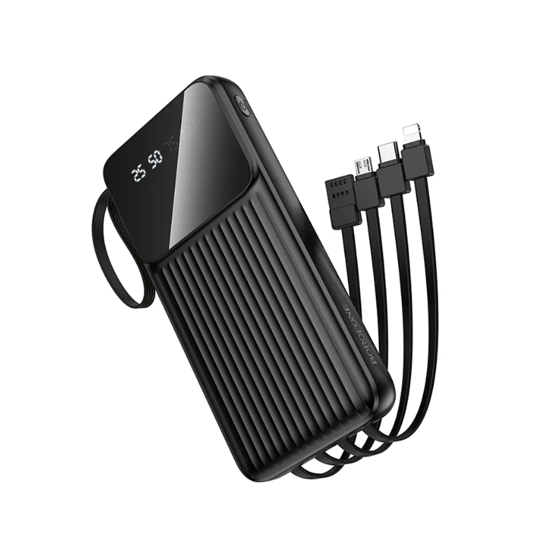 Зовнішній акумулятор BOROFONE BJ76 10000 mAh з 4 кабелями чорний