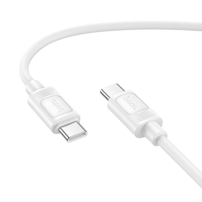 Кабель Hoco X122 Benefit 60W силіконовий Type-C to Type-C Білий