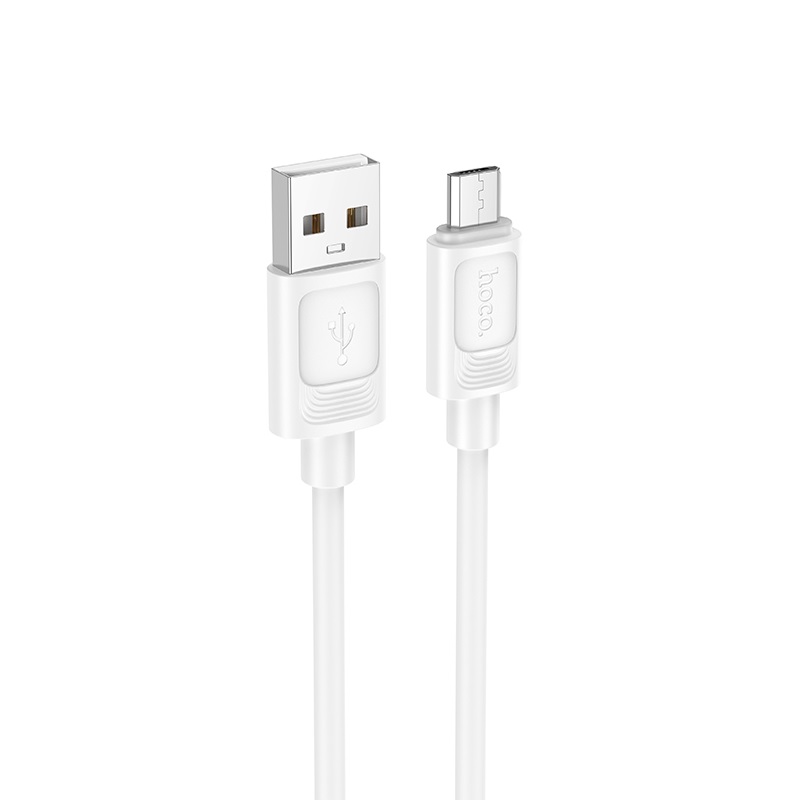 Кабель зарядний Hoco X122 Benefit силіконовий Micro White