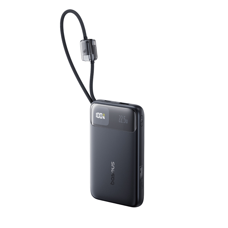 Зовнішній акумулятор Baseus EnerFill FC11 з двома вбудованими кабелями 10000mAh Cosmic Black