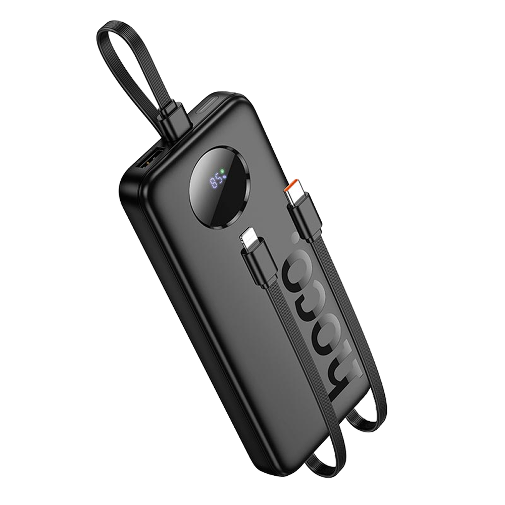 Зовнішній акумулятор HOCO J132 Sabio 10000mAh з кабелями Чорний