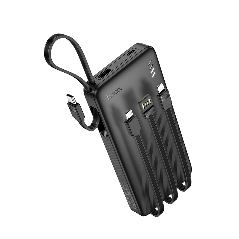 Зовнішній акумулятор HOCO J146 Night tide 10000mAh з 4 кабелями Чорний