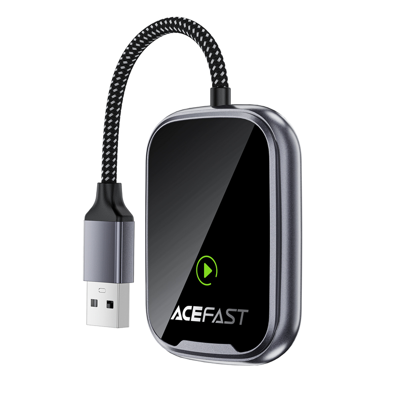 Адаптер ACEFAST QC1 бездротовий CarPlay Metal Gray
