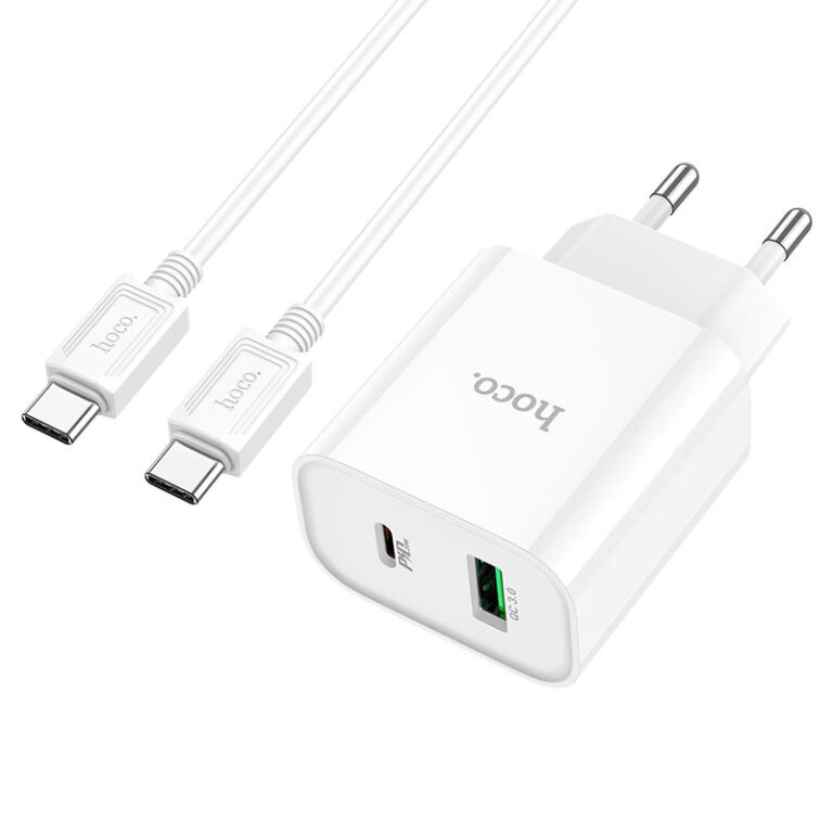Мережевий зарядний пристрій HOCO C80A Plus Rapido PD20W+QC3.0 Білий