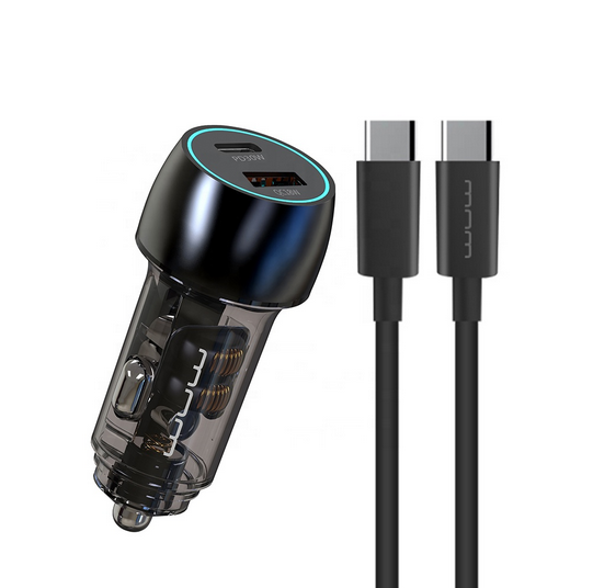 Автомобільний зарядний пристрій WUW T103C PD 30W + QC 3.0 18W Black