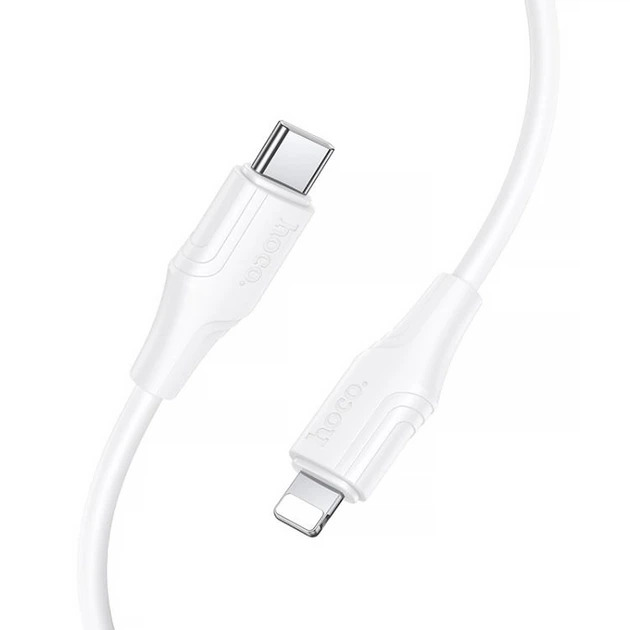 Кабель HOCO X124 Bien silicone charging data cable iP white