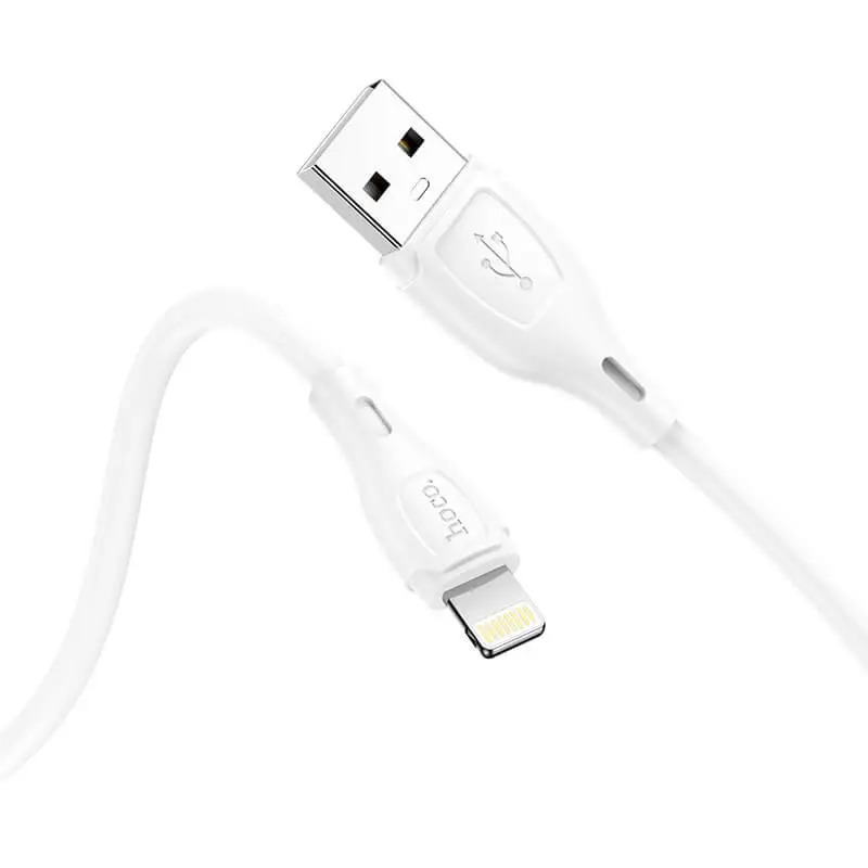 Кабель HOCO X61 Ultimate silicone charging data cable for iP White