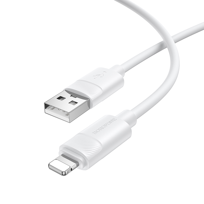 Кабель BOROFONE BX123 силіконовий для заряджання Lightning білий