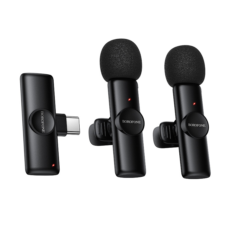Бездротова мікрофонна система BOROFONE BFK16A з шумопоглинанням ENC Black