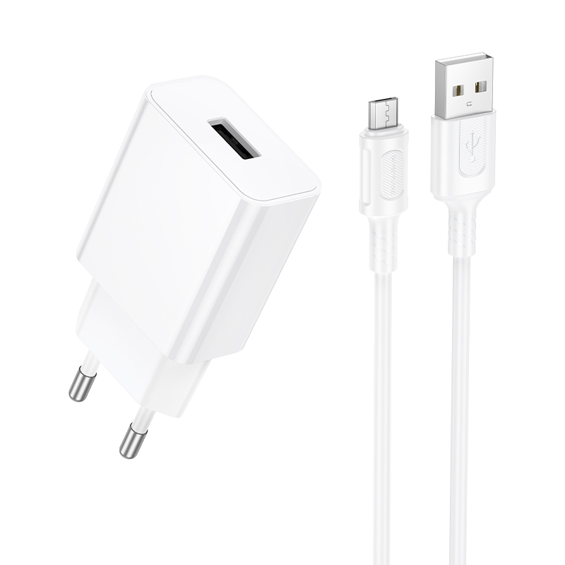 Мережевий зарядний пристрій BOROFONE BA110A 1.5A Micro-USB Білий