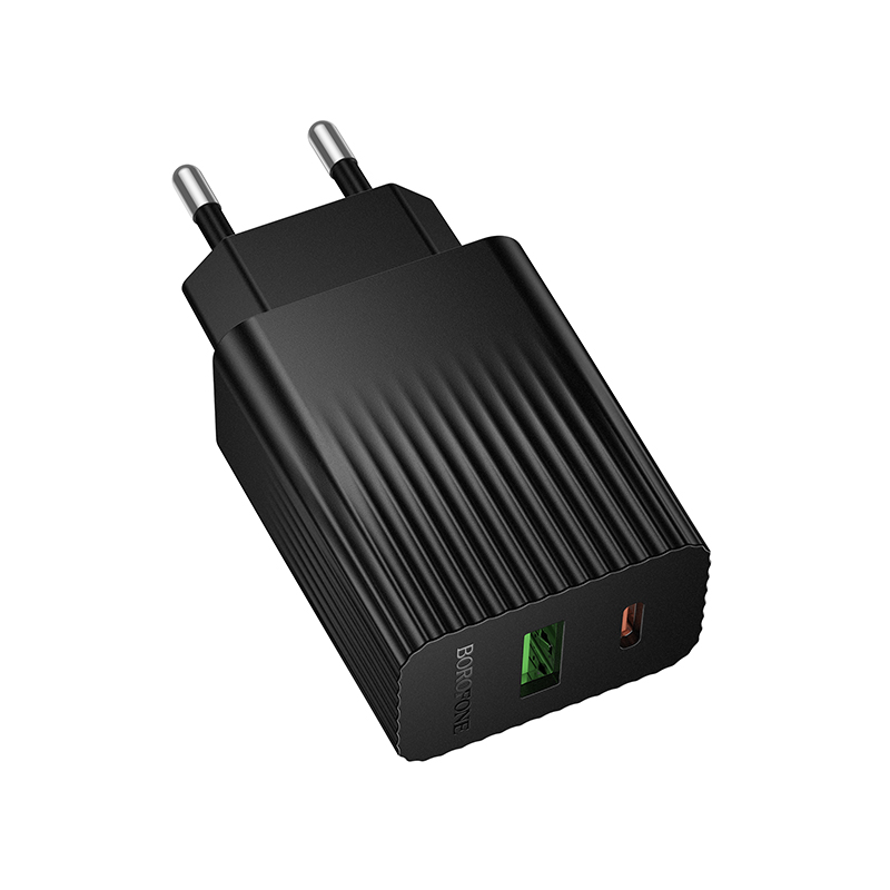 Мережевий зарядний пристрій BOROFONE BAS74A PD20W+QC3.0 Чорний