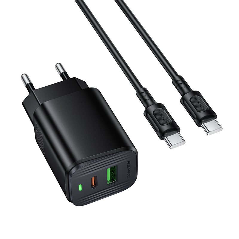 Мережевий зарядний пристрій BOROFONE BAS83A PD20W+QC3.0 Чорний