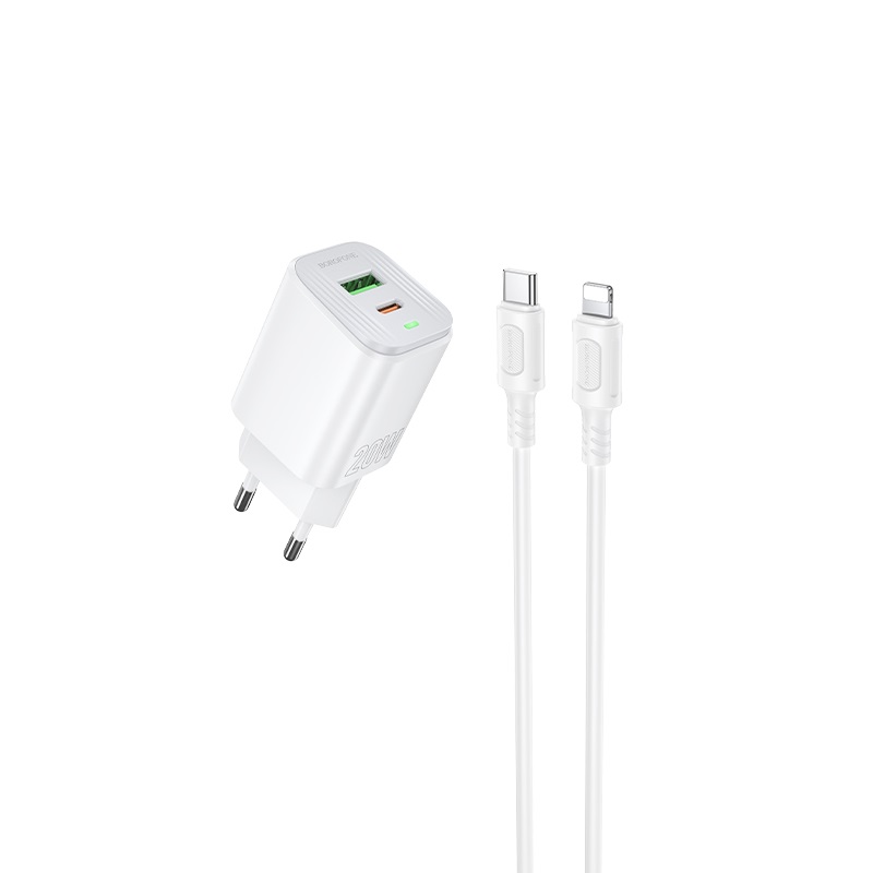 Мережевий зарядний пристрій BOROFONE BAS83A PD20W+QC3.0 White