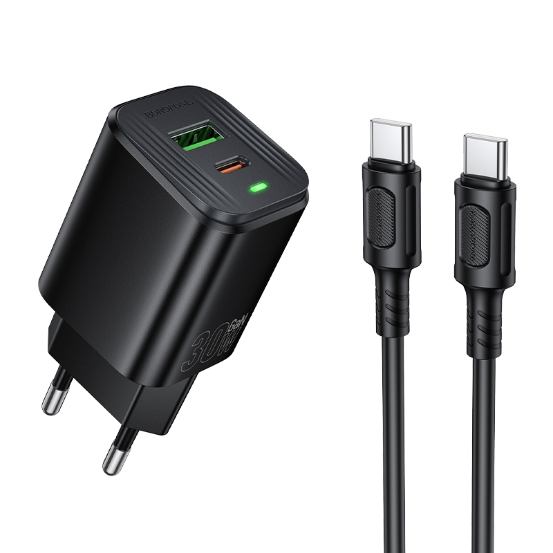 Мережевий зарядний пристрій BOROFONE BAS85A 30W PD30W+QC3.0 Чорний