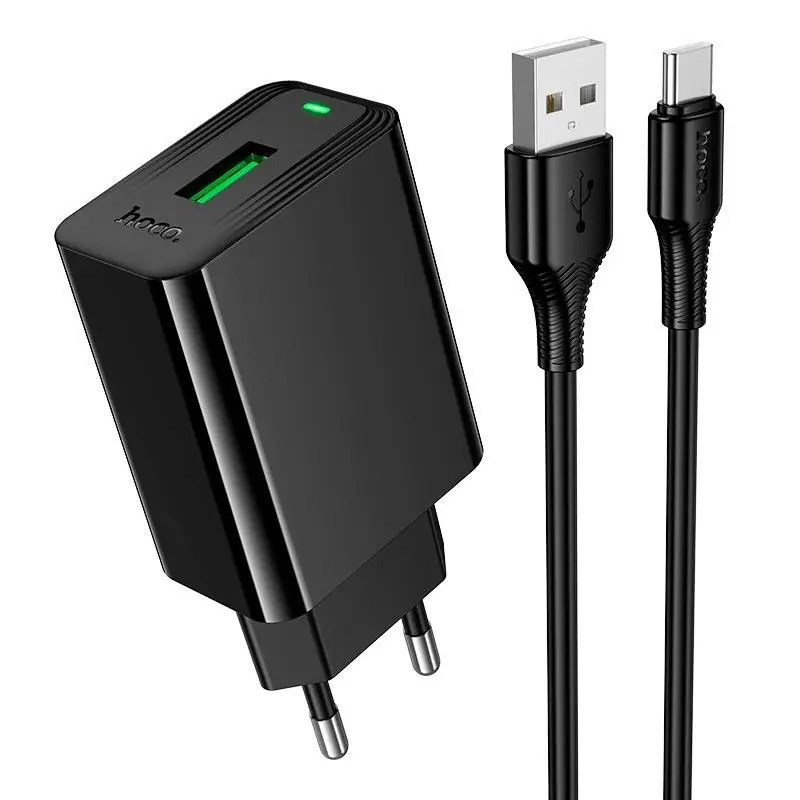 Мережевий зарядний пристрій HOCO CS91A Leader single-port charger set(Type-C) Black