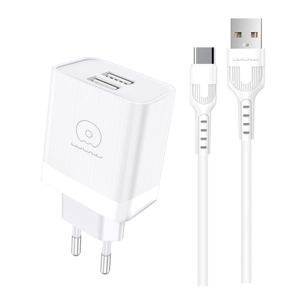 Мережевий зарядний пристрій WUW T92 2USB 2.4A Білий