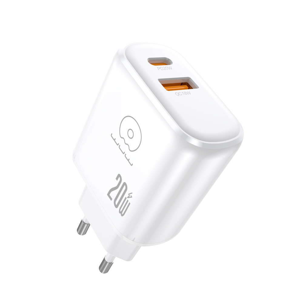 Мережевий зарядний пристрій WUW C276 PD 20W + QC 18W Білий