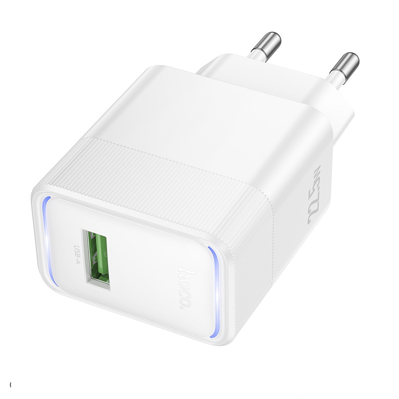 Мережевий зарядний пристрій з кабелем HOCO CS111A Lounge single-port 22.5W multi-protocol charger White