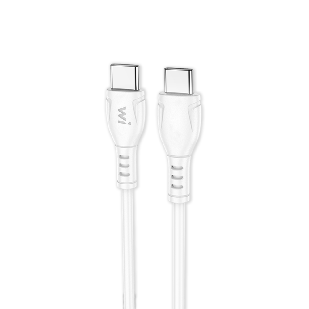 Кабель Wibrand Boa 60W Type-C to Type-C 1м Білий