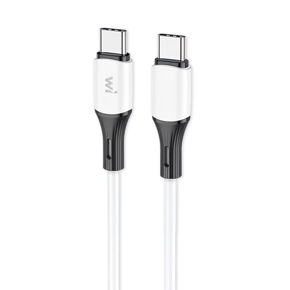 Кабель Wibrand Mamba 60W силіконовий Type-C to Type-C білий